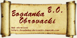 Bogdanka Obrovački vizit kartica